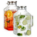 FPCYCG 2pcs 1 Gallon Glass Pitcher with Lid and Handle,Water Pitcher Coffee Beverage Serveware Iced Tea Pitcher,Glass Jug Carafe Infuser for Fridge Hot/Cold Drinks